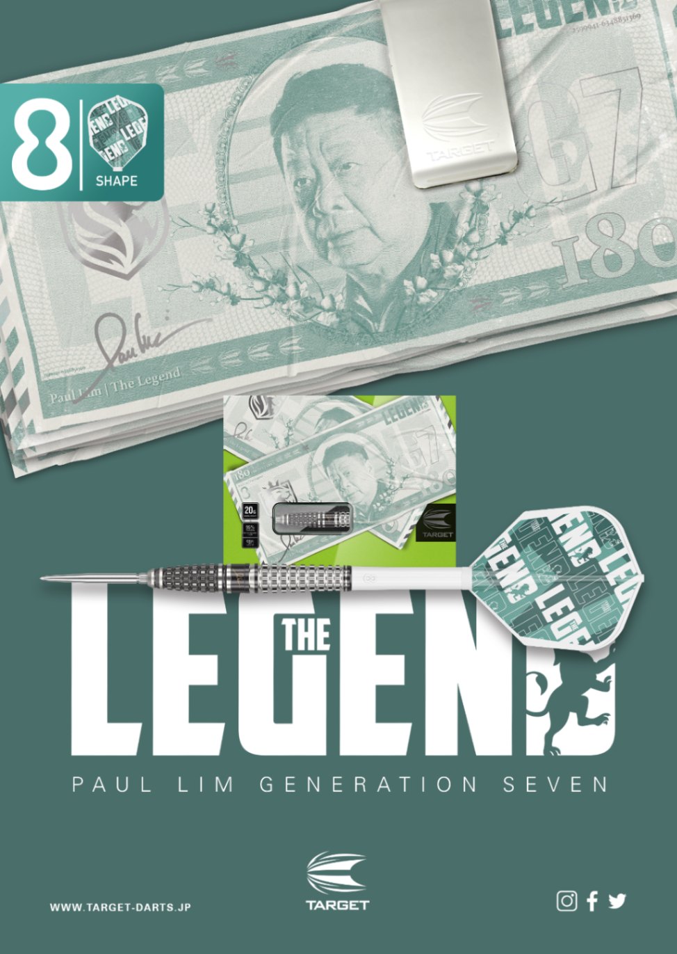 Target Japan - Paul Lim The Legend Gen 7 - 95% - Steel Darts Szett - Direct Darts - 4