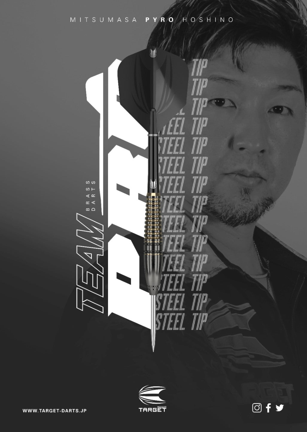 Target Japan - Team Pro Mitsumasa Hoshino Pyro - Brass - Steel Darts Szett - Direct Darts - 2