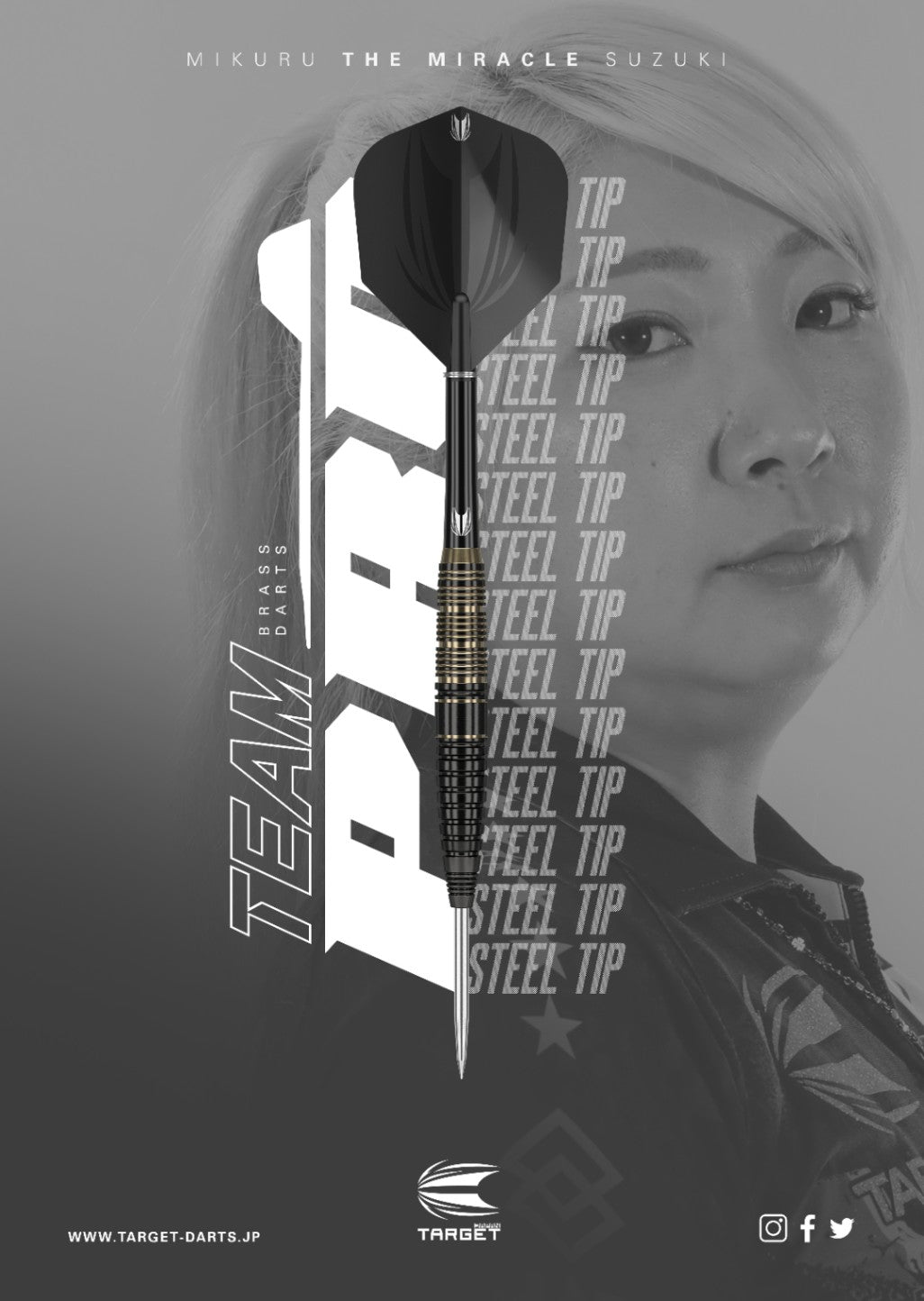 Target Japan - Team Pro Mikuru Suzuki Miracle - Brass - Steel Darts Szett - Direct Darts - 2