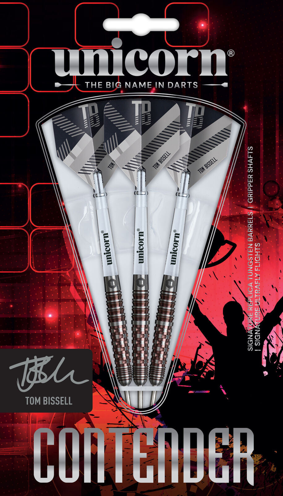 Unicorn - Tom Bissell - 95% - Rosso - Steel Darts Szett - Direct Darts - 4
