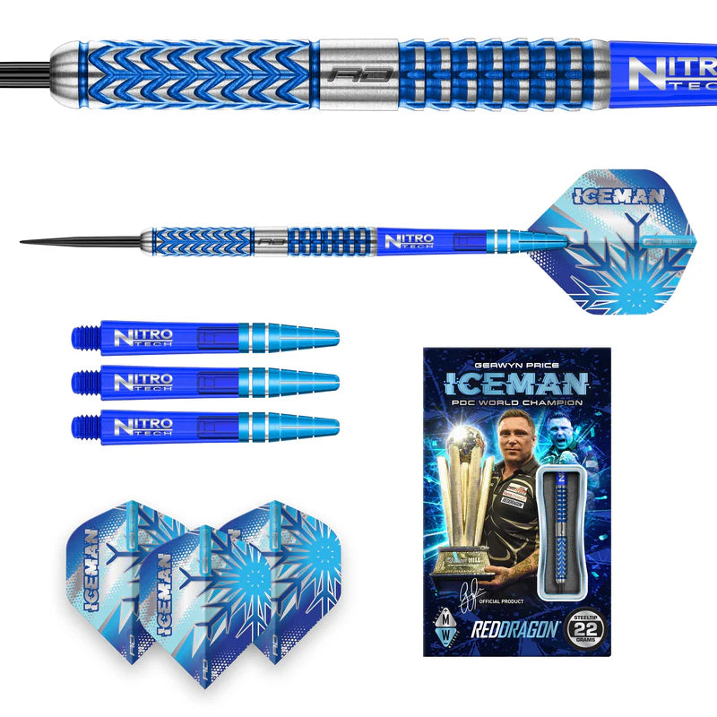 Red Dragon Gerwyn Price Glacier 90% Steel Darts Szett - Direct Darts - 6