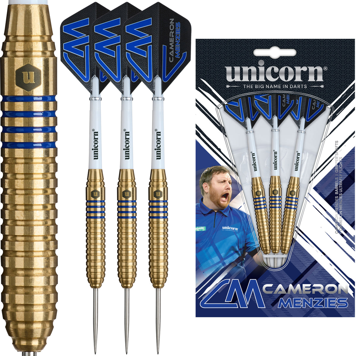 Unicorn - Cameron Menzies - Brass - Steel Darts Szett - Direct Darts - 2