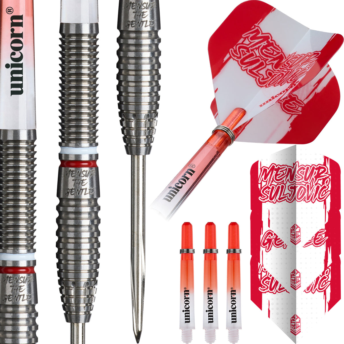 Unicorn - Mensur Suljovic - 95% - Steel Darts Szett - Direct Darts - 1
