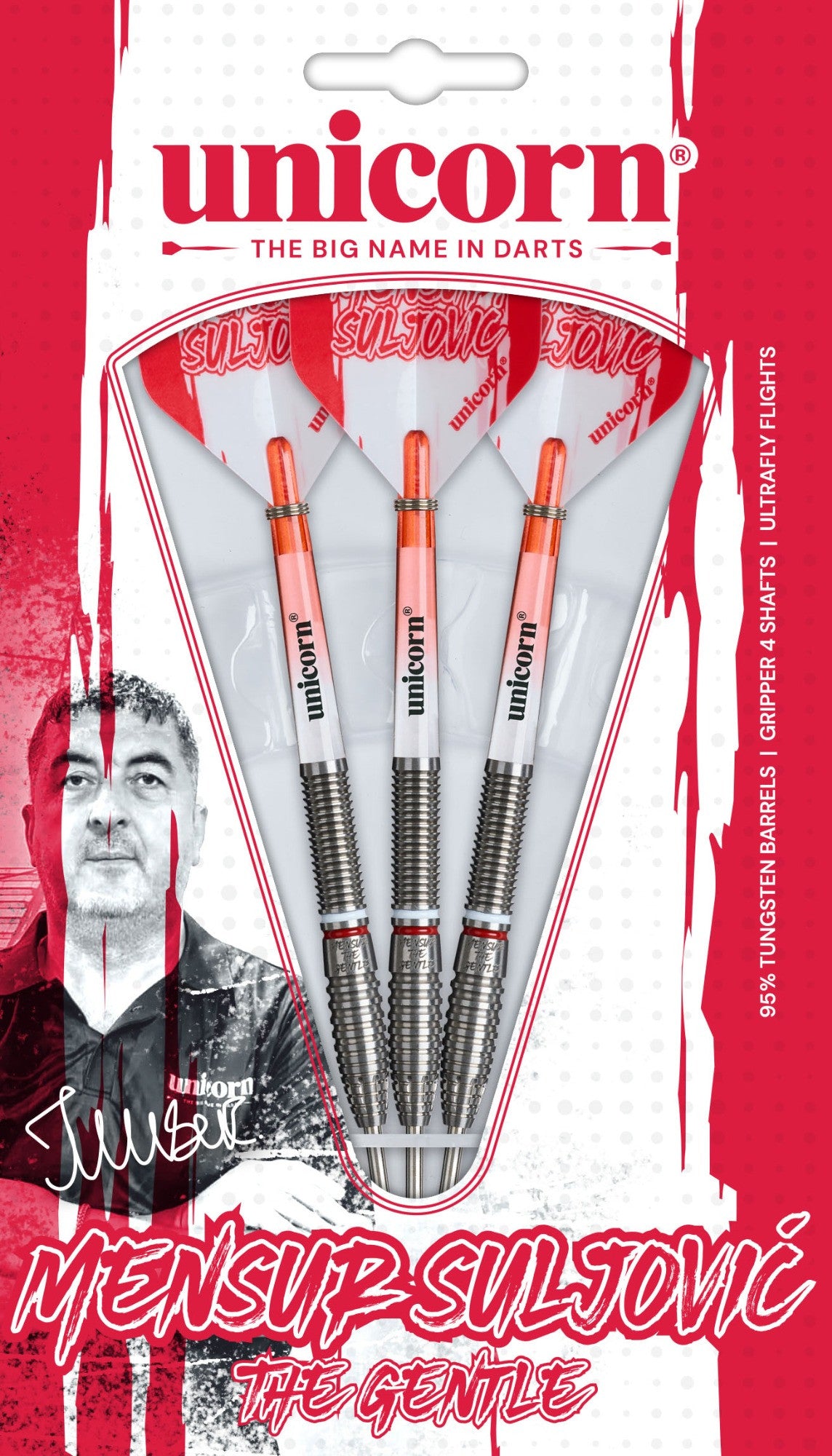 Unicorn - Mensur Suljovic - 95% - Steel Darts Szett - Direct Darts - 4