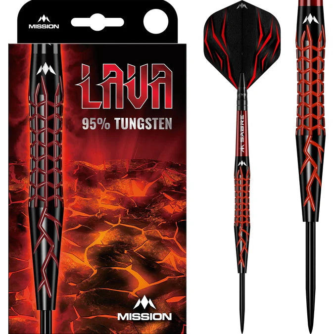 Mission - Lava 95% - Fekete & Piros - Steel Darts Szett - Direct Darts - 2