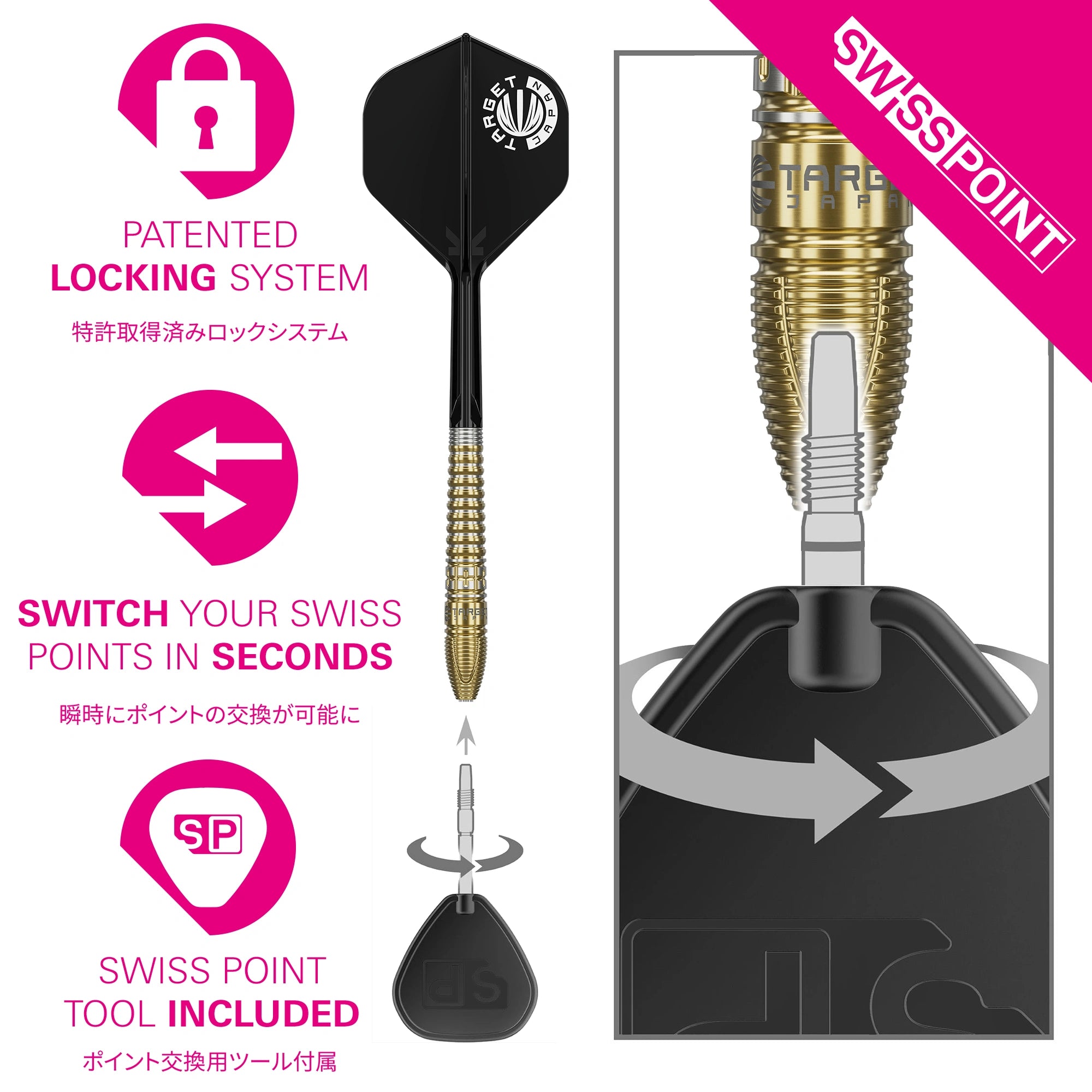 Target Japan - Prime Series Hot Shot Gen3 - 90% - Darts Nyíl Szett - Direct Darts - 5