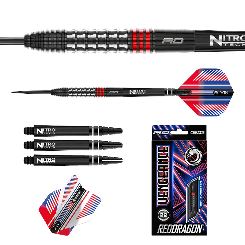 Red Dragon - Vengeance Red - Steel Darts Szett - Direct Darts - 5