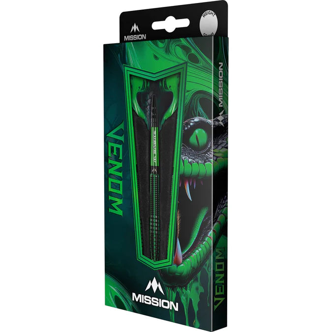 Mission - Venom 90% - Fekete & Zöld - Steel Darts Szett - Direct Darts - 4
