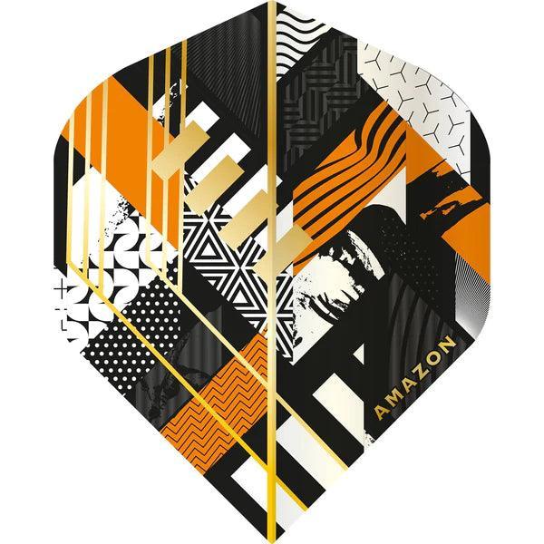 Amazon - Abstract - Fekete & Narancssárga - No2 - 100 Mikron - Darts Toll - Direct Darts - 1