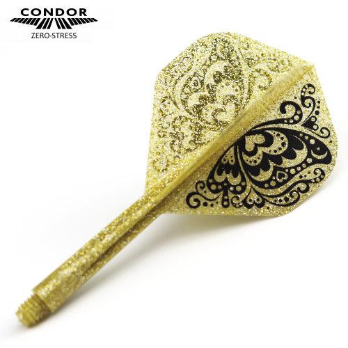Condor - Zero Stress - Swallowtail - Glitter Arany - No2 - Egybe Darts Szár/Toll - Direct Darts - 1