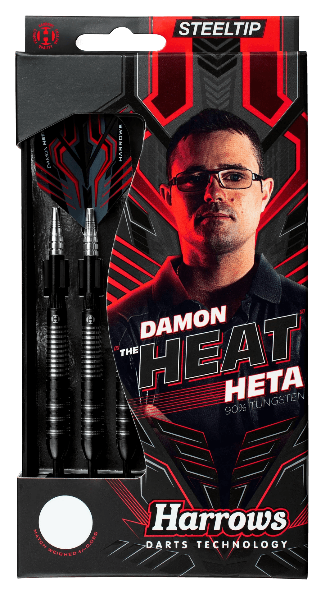 Harrows - Damon Heta 90% Black - Steel Darts Szett - Direct Darts - 5