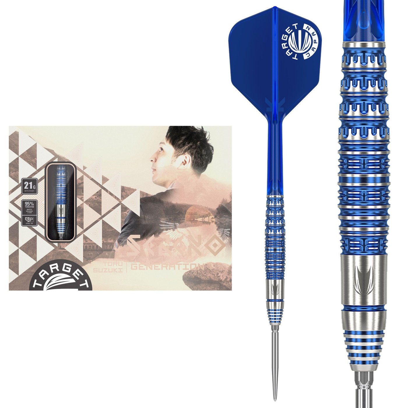 Target Japan - Tooru Suzuki Sereno Gen 1 - 95% - Steel Darts Szett - Direct Darts - 1