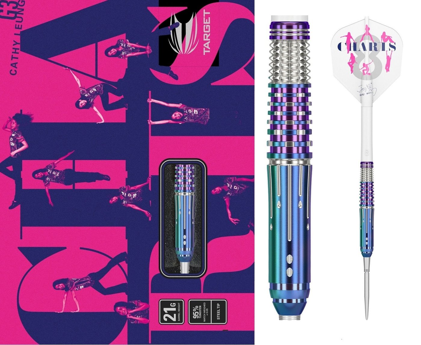Target Japan - Cathy Leung Charis Gen 3 - 95% - Steel Darts Szett - Direct Darts - 1