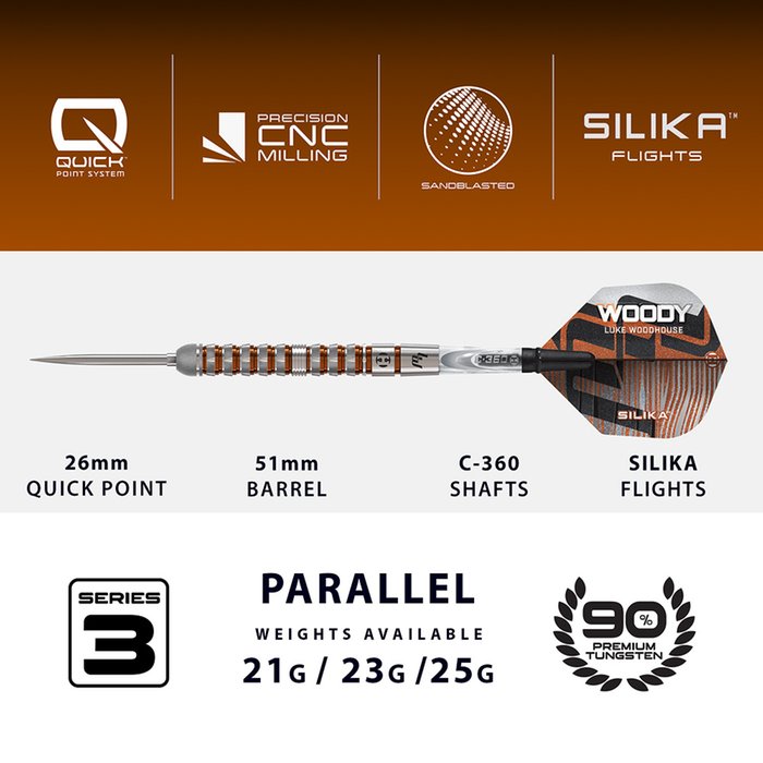 Harrows - Luke Woodhouse Series 3 90% - Steel Darts Szett - Direct Darts - 4