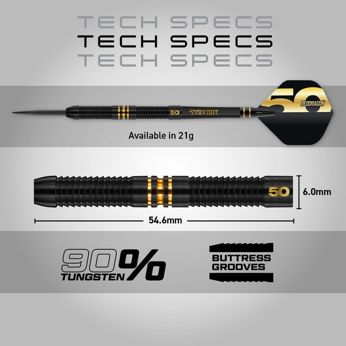 Red Dragon - Peter Wright 50 Years 90% - Steel Darts Szett - Direct Darts - 7