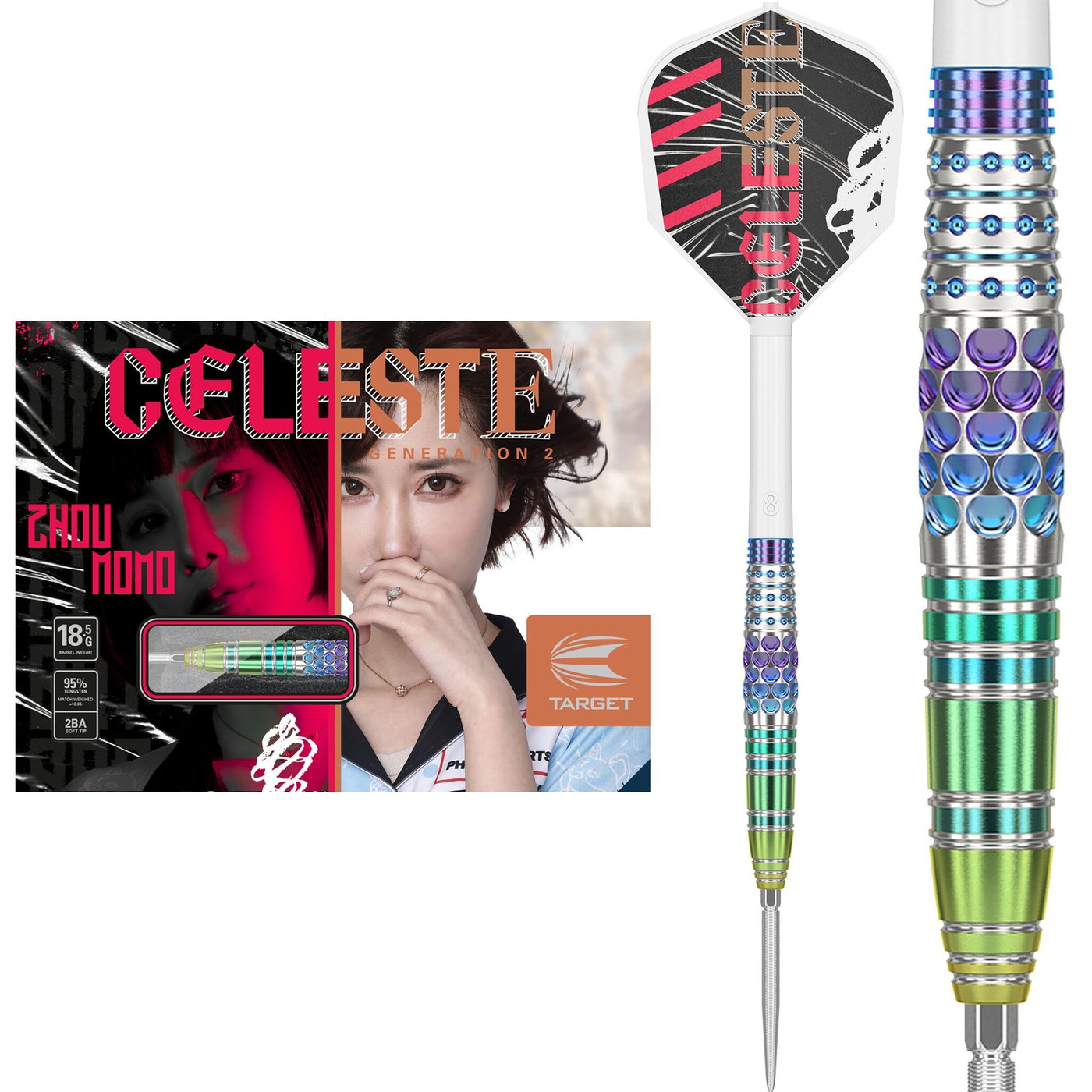 Target Japan - Zhou Momo Celeste Gen2 - 95% - Steel Darts Szett - Direct Darts - 1