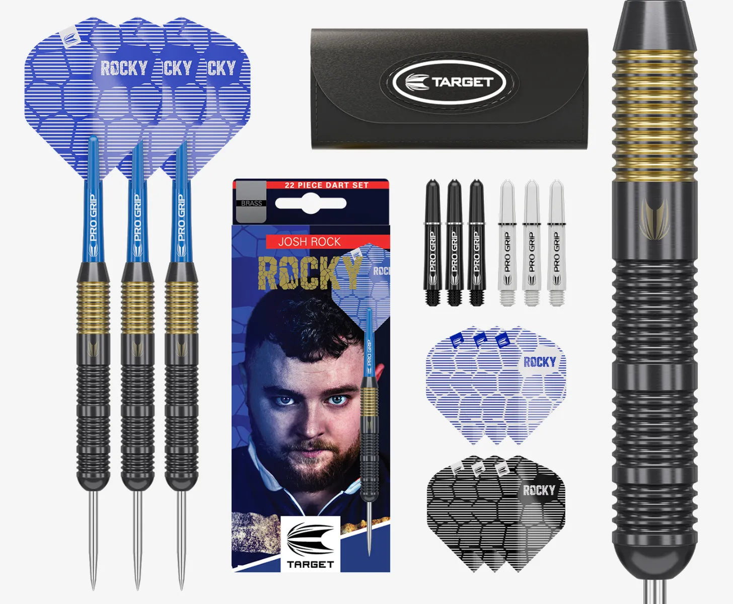 Target Josh Rock Brass Steel Darts Szett - 1