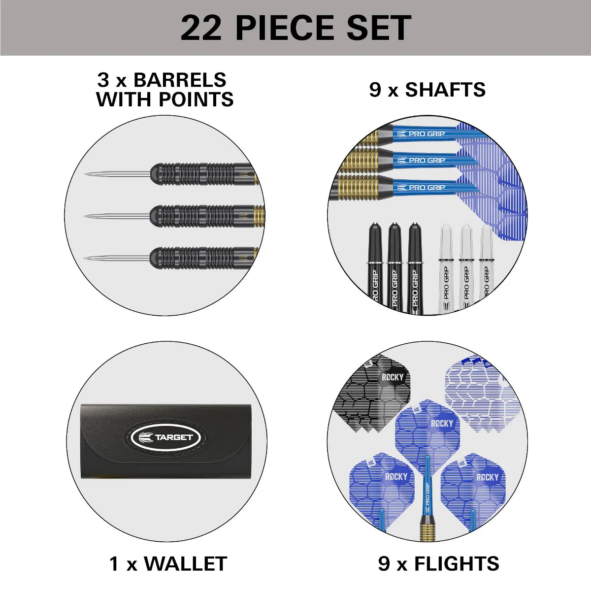 Target Josh Rock Brass Steel Darts Szett - 2
