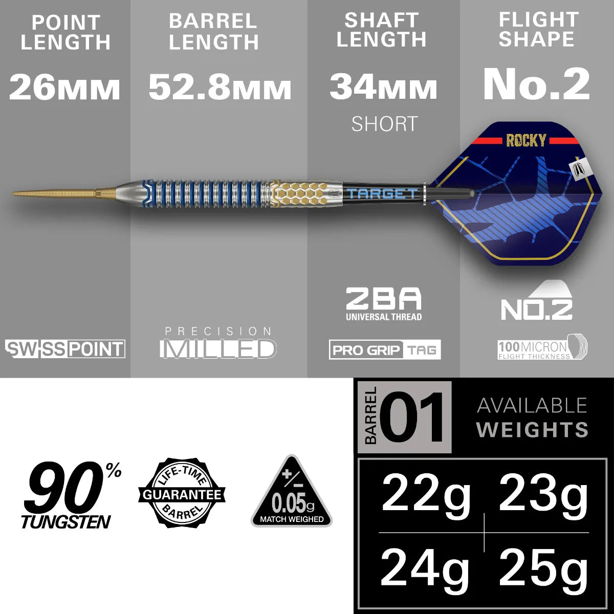 Target Josh Rock G1 90 Sp Steel Darts Szett - 4