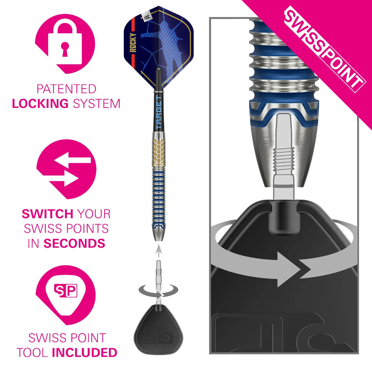 Target Josh Rock G1 90 Sp Steel Darts Szett - 5