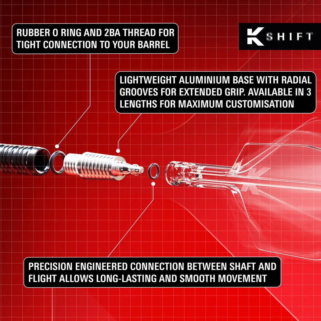 Target - K-Shift Víztiszta - No2 - Darts Toll/Szár - Direct Darts - 3
