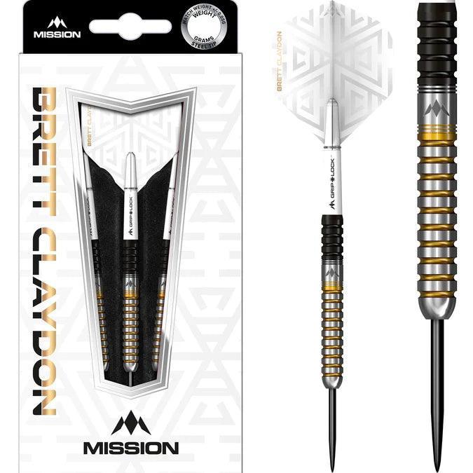 Mission - Brett Claydon - Fekete & Arany- Brass - Steel Darts Szett - Direct Darts - 1