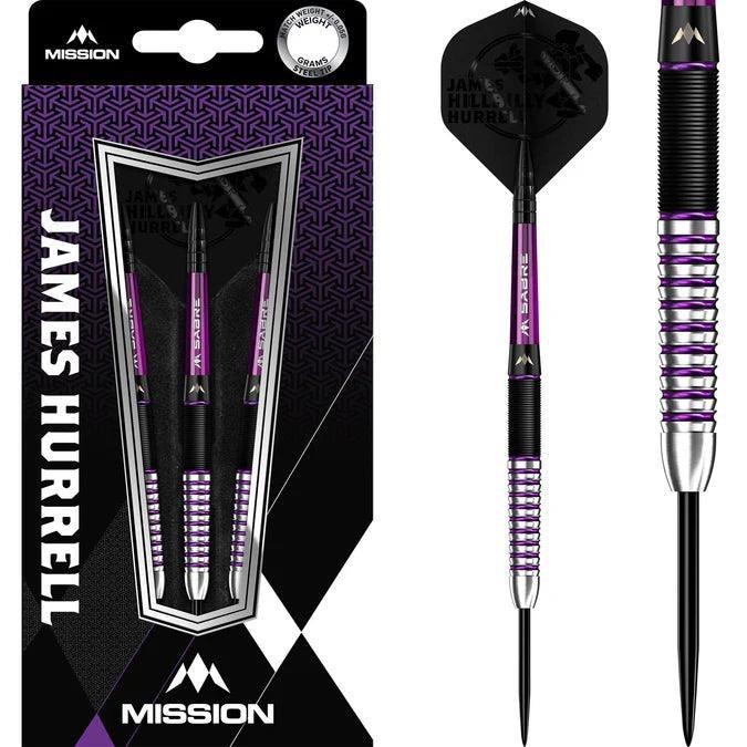 Mission - James Hurrell - Hillbilly - Fekete & Lila - 90% - Szteel Darts Szett - Direct Darts - 1