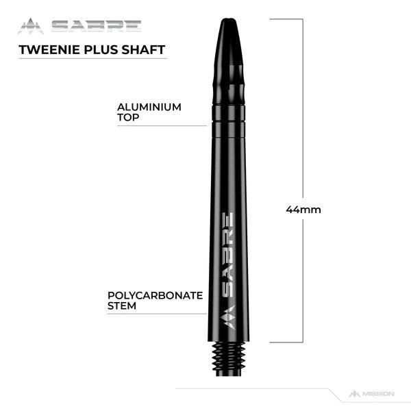 Mission - Sabre - Polikarbonát - Fekete - Fekete Top - Darts Szár - Direct Darts - 6