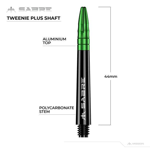 Mission - Sabre - Polikarbonát - Fekete - Zöld Top - Darts Szár - Direct Darts - 6