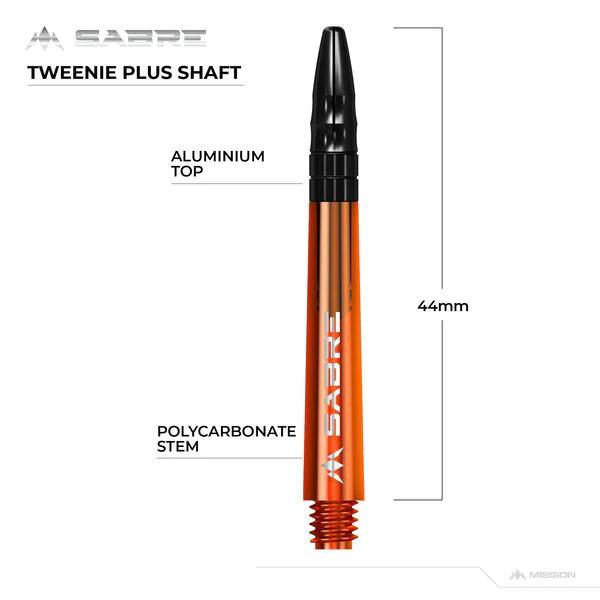 Mission - Sabre - Polikarbonát - Narancssárga - Fekete Top - Darts Szár - Direct Darts - 6