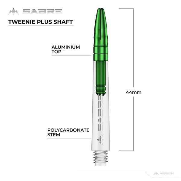 Mission - Sabre - Polikarbonát - Víztiszta - Zöld Top - Darts Szár - Direct Darts - 6
