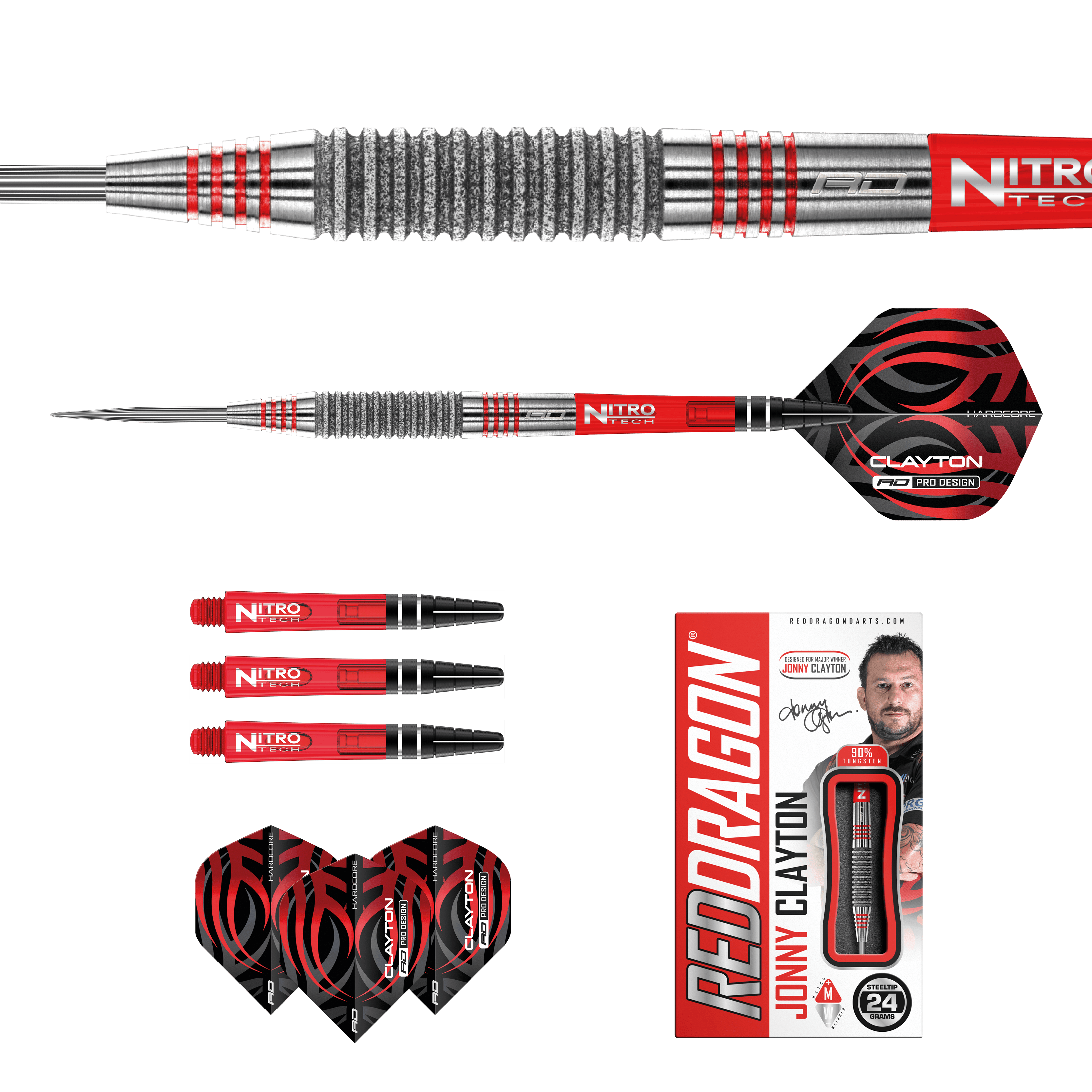 Red Dragon - Jonny Clayton Element 90% - Steel Darts Szett - Direct Darts - 5