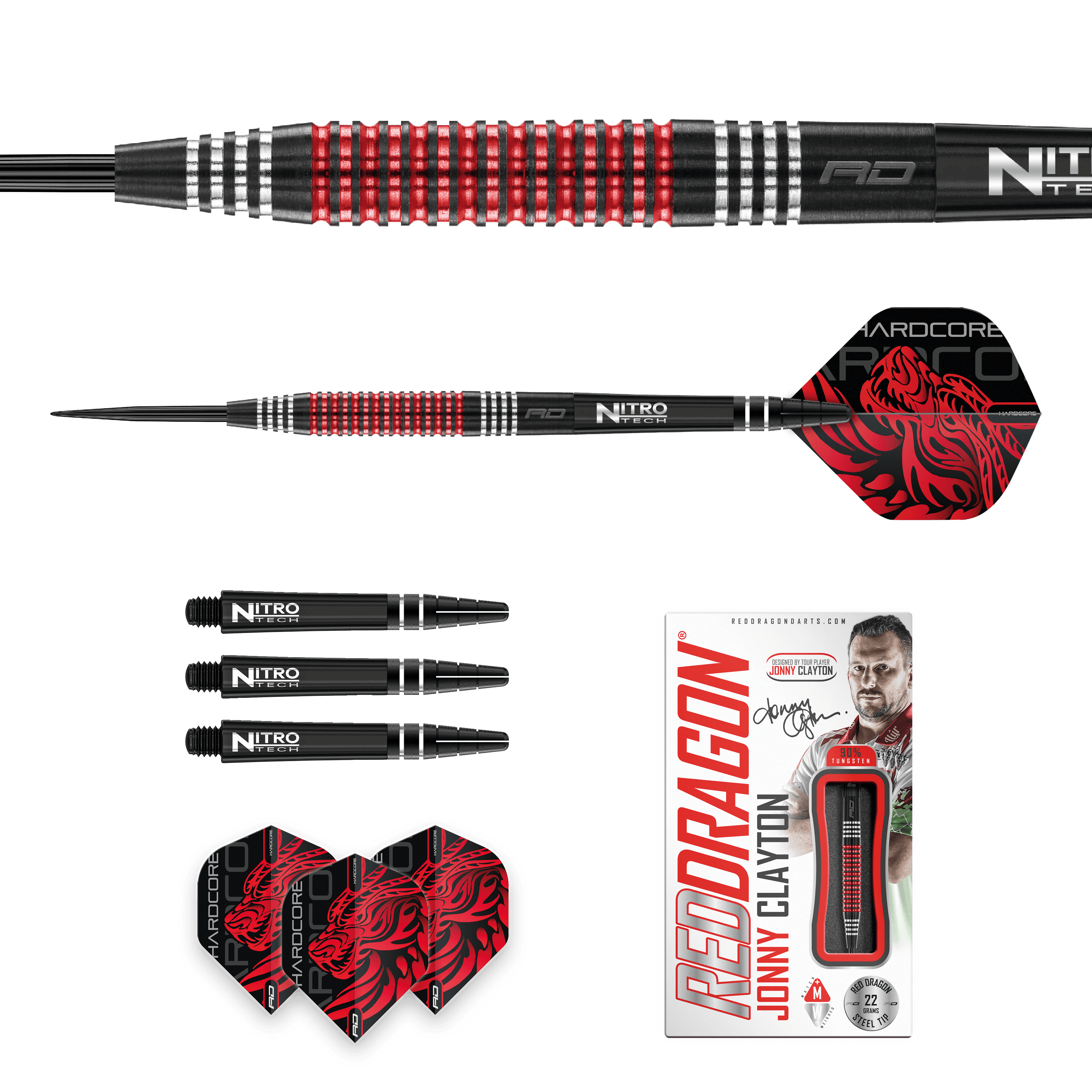 Red Dragon - Jonny Clayton S.E. 90% - Steel Darts Szett - Direct Darts - 5