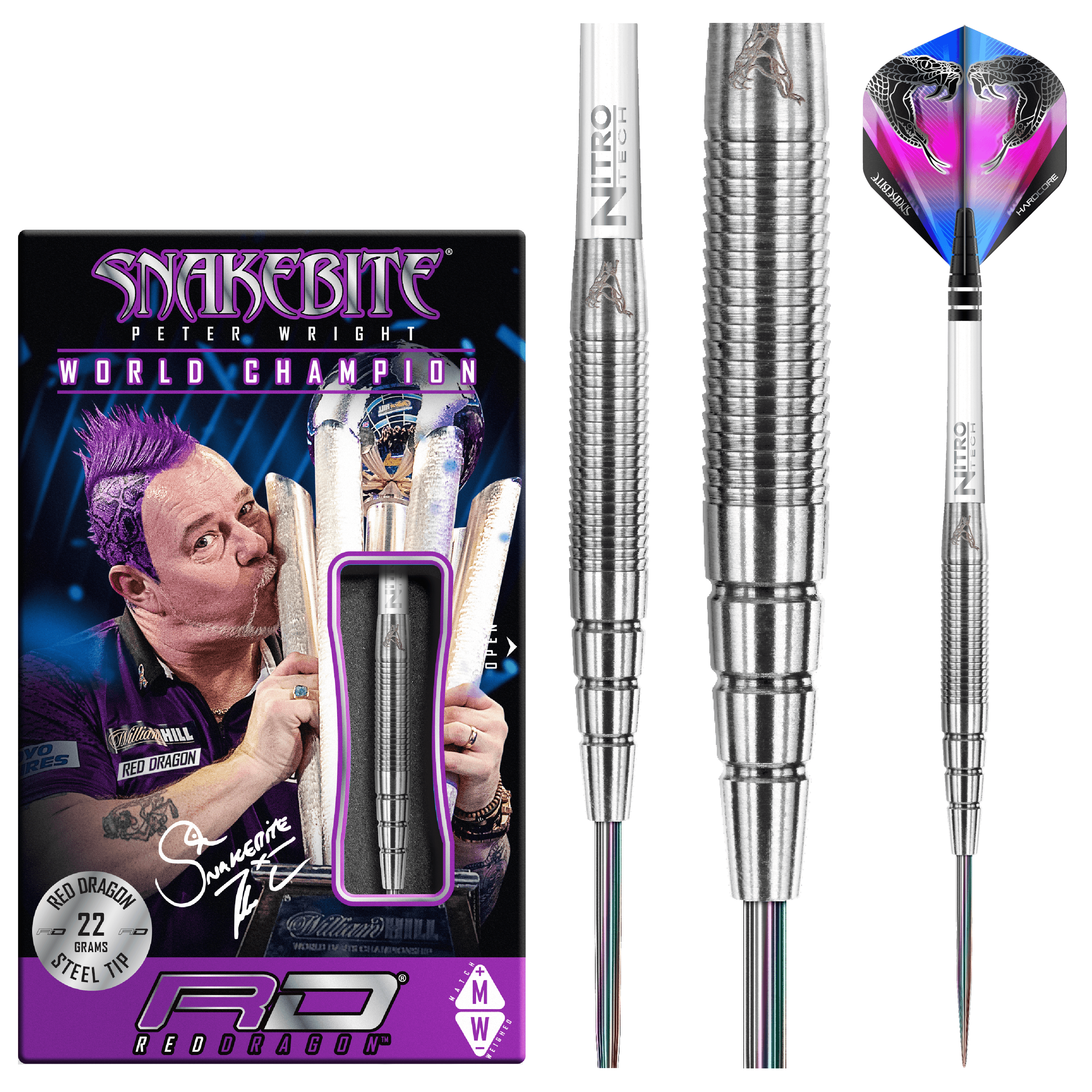 Red Dragon - Peter Wright Pl15 90% - Steel Darts Szett - Direct Darts - 2