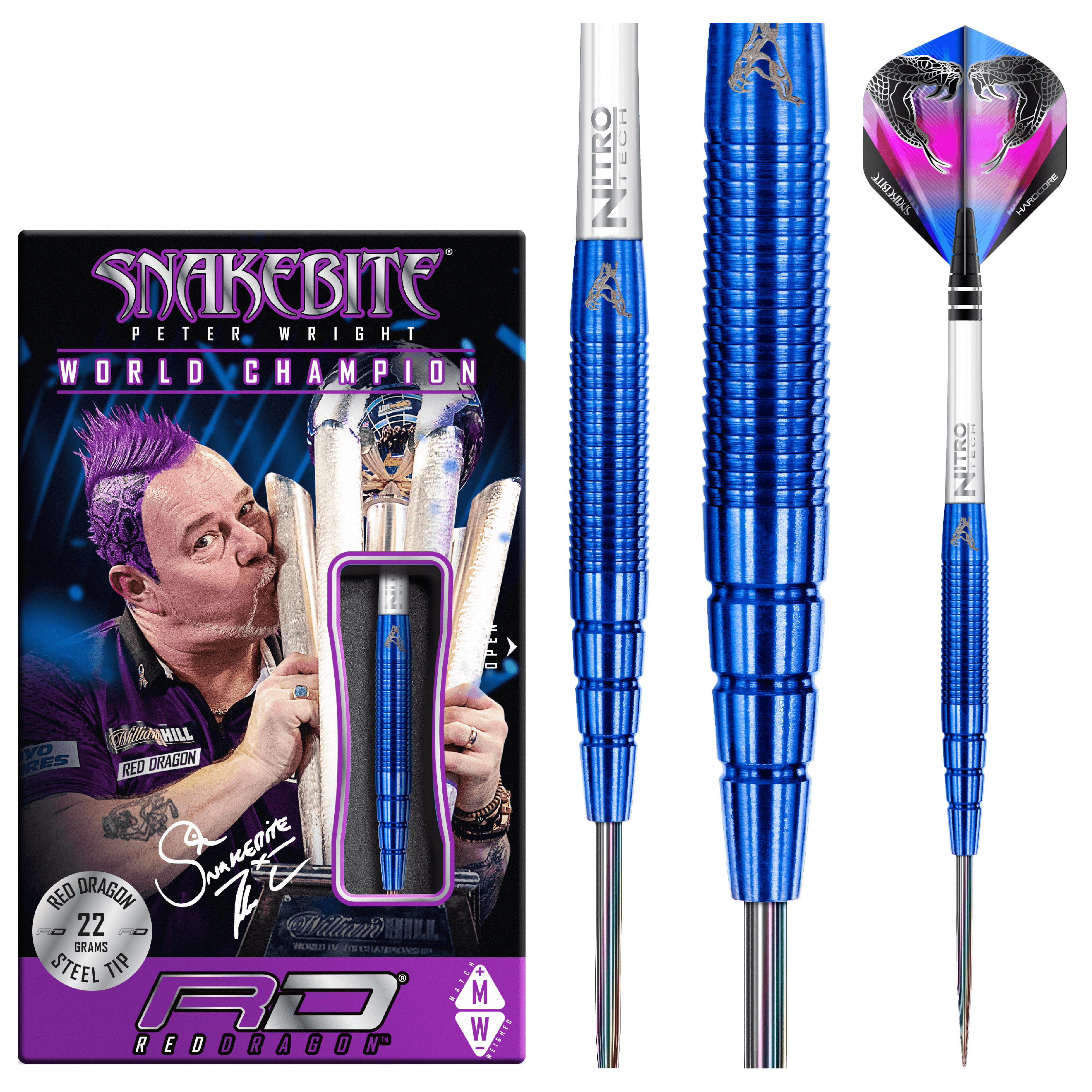 Red Dragon - Peter Wright Pl15 Blue 90% - Steel Darts Szett - Direct Darts - 2