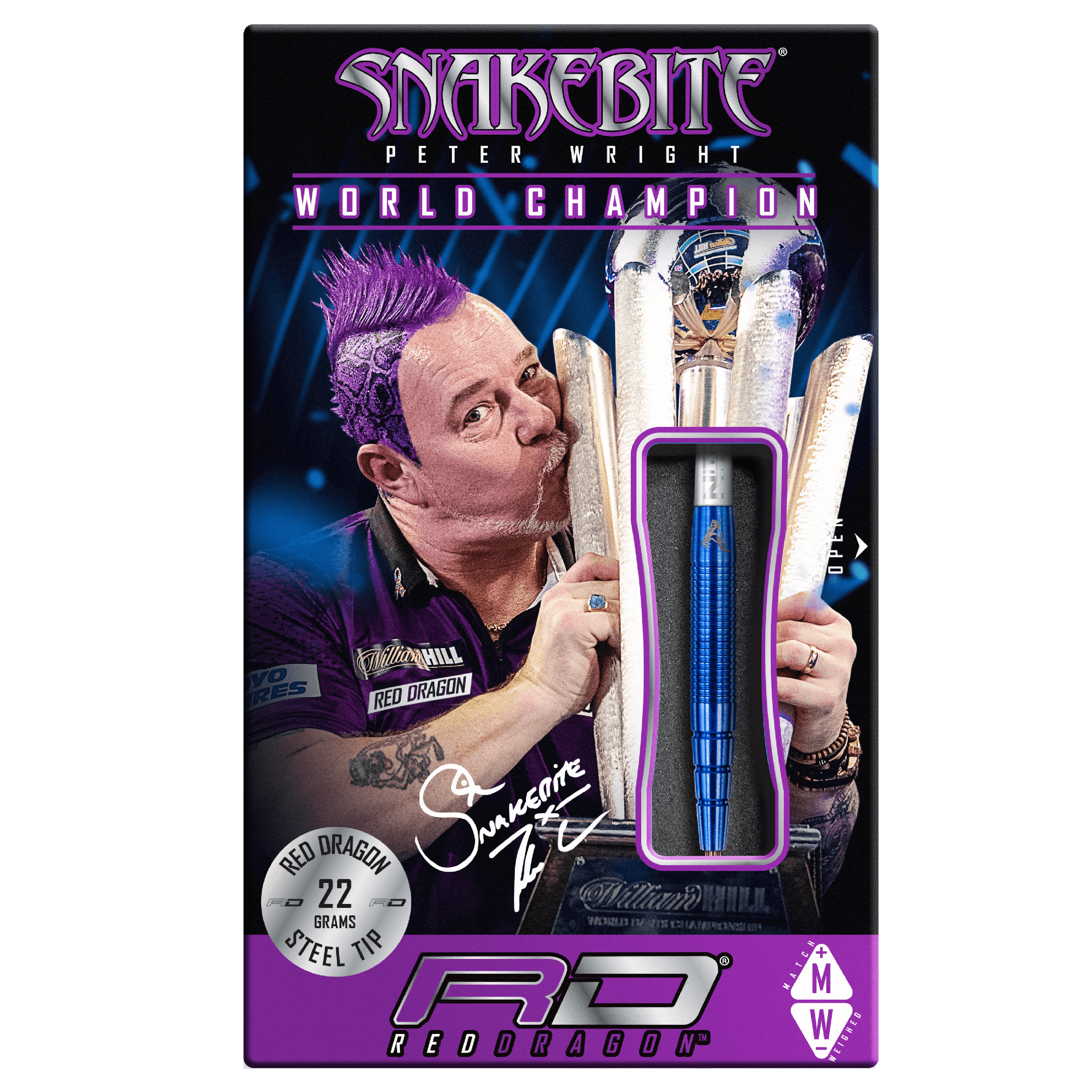 Red Dragon - Peter Wright Pl15 Blue 90% - Steel Darts Szett - Direct Darts - 5