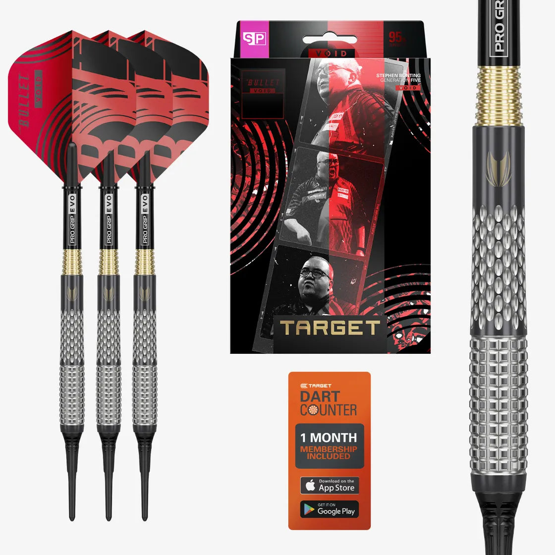 Target - Stephen Bunting G5 Void - 95% - Soft Darts Nyíl Szett - Direct Darts - 1