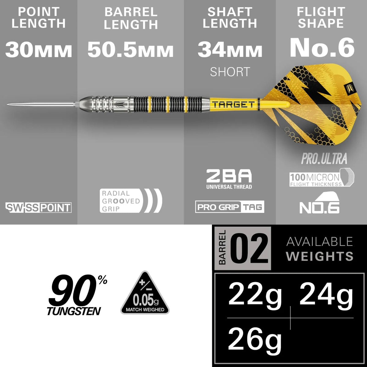 Target - Buzz Sp02 - 90% - Steel Darts Szett - Direct Darts - 2