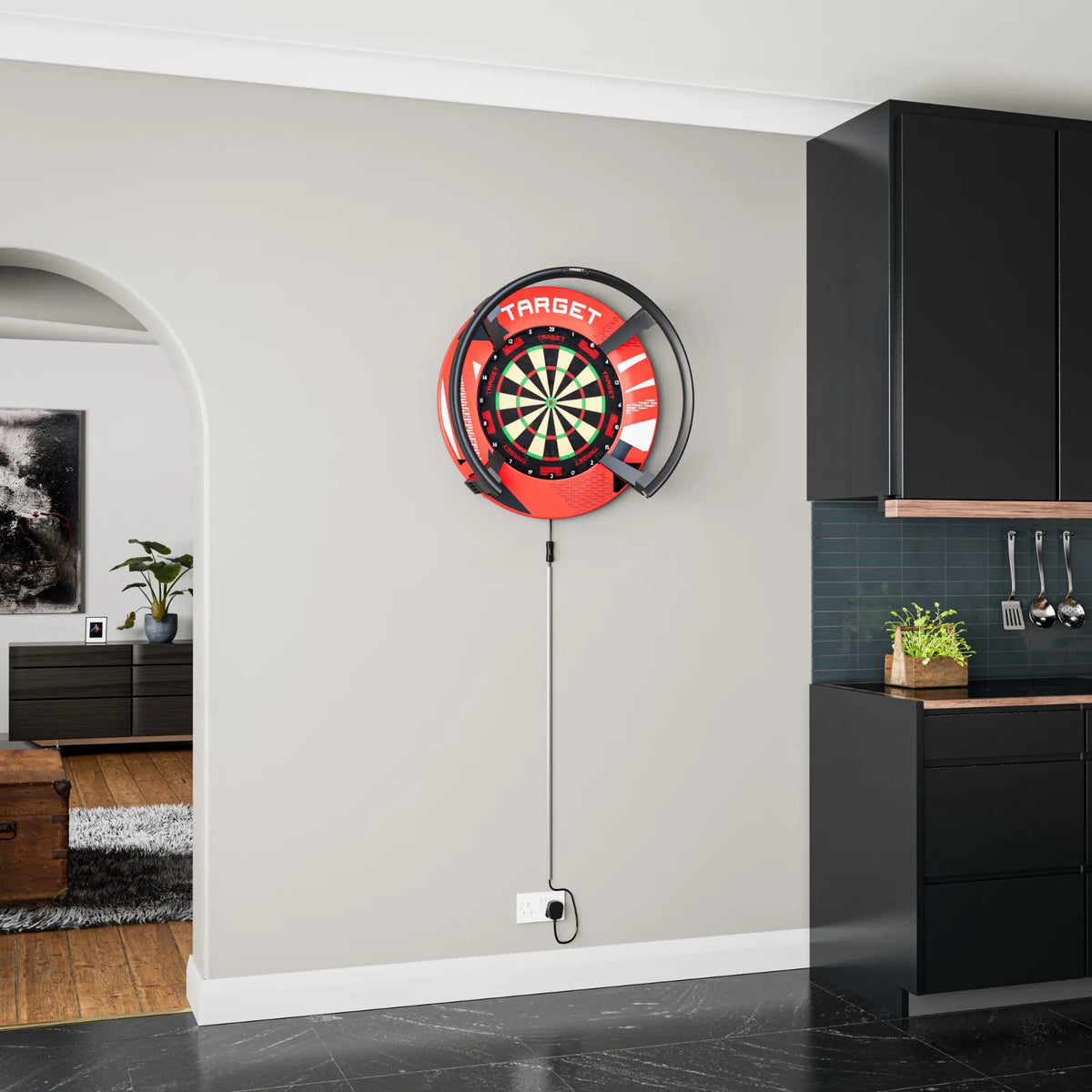 Target - Red Patterned Notched - Darts Falvédő - Direct Darts - 7