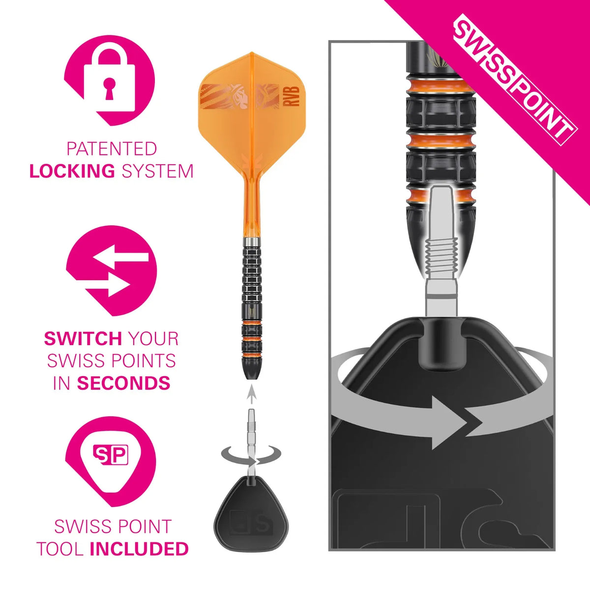 Target - Raymond Van Barneveld - 95K - Steel Darts Szett - Direct Darts - 3
