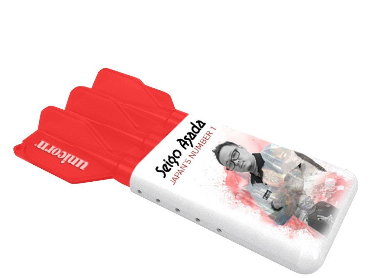 Unicorn - Seigo Asada - Műanyag 3Up - Red/Wht - Darts Tok - Direct Darts - 1