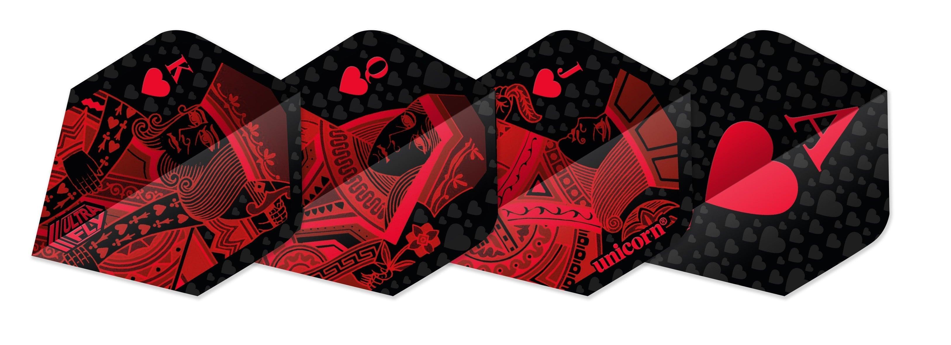 Unicorn - Ultrafly Plus Piros Royal Flush - 100 Mikron - Dart Toll - Direct Darts - 1