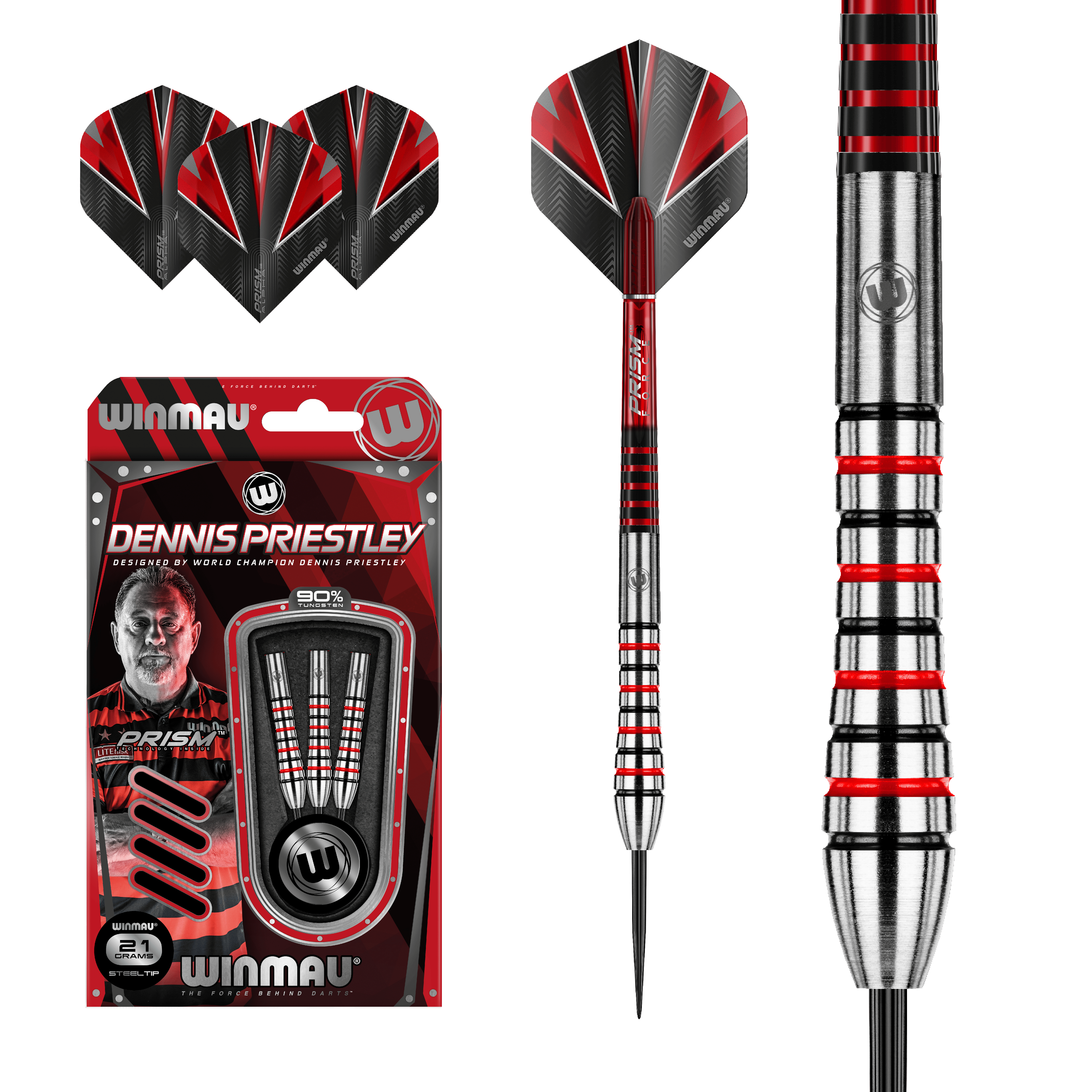 Winmau - Dennis Priestley 90% - Steel Darts Szett - Direct Darts - 2