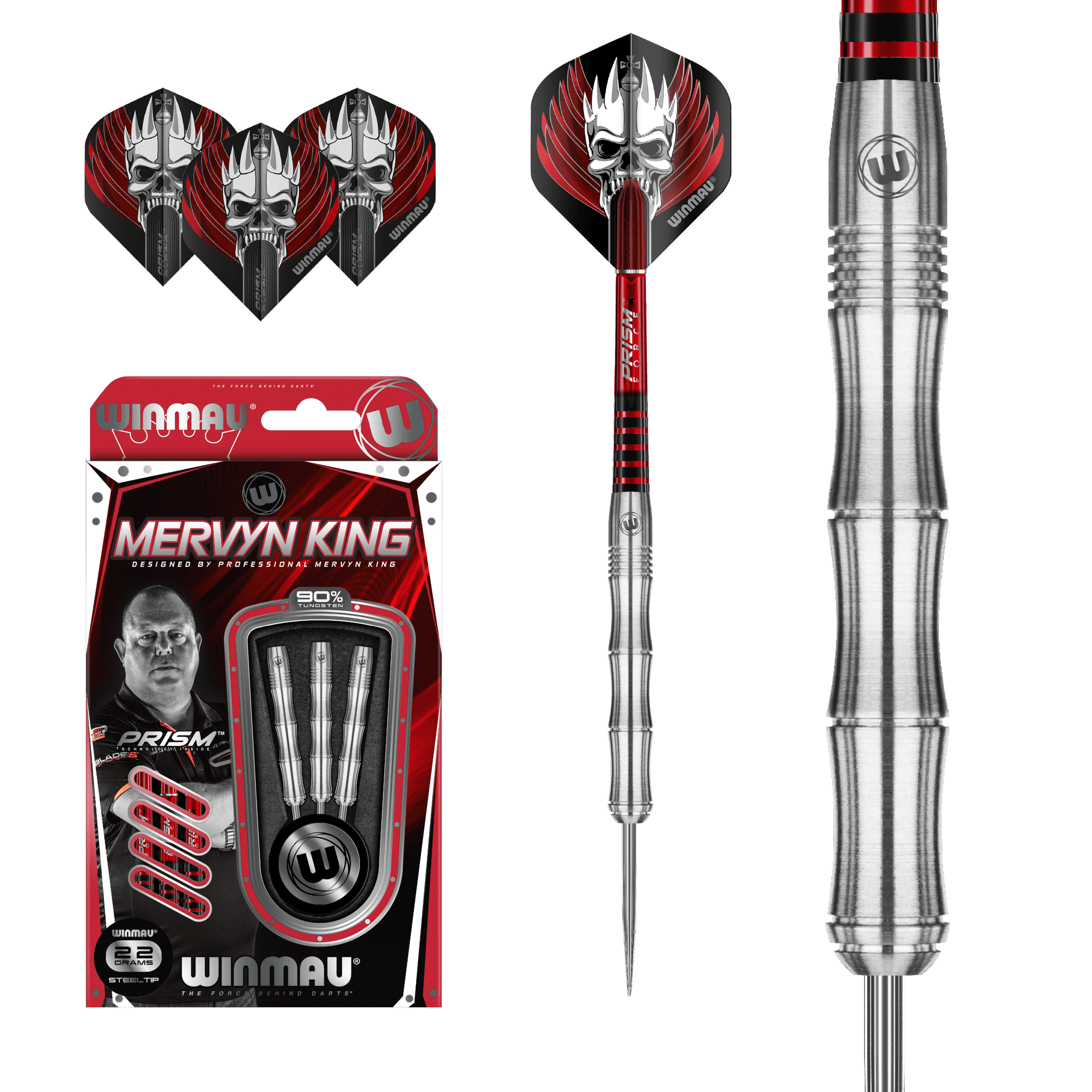 Winmau - Mervyn King Ezüst 90% - Steel Darts Szett - Direct Darts - 2