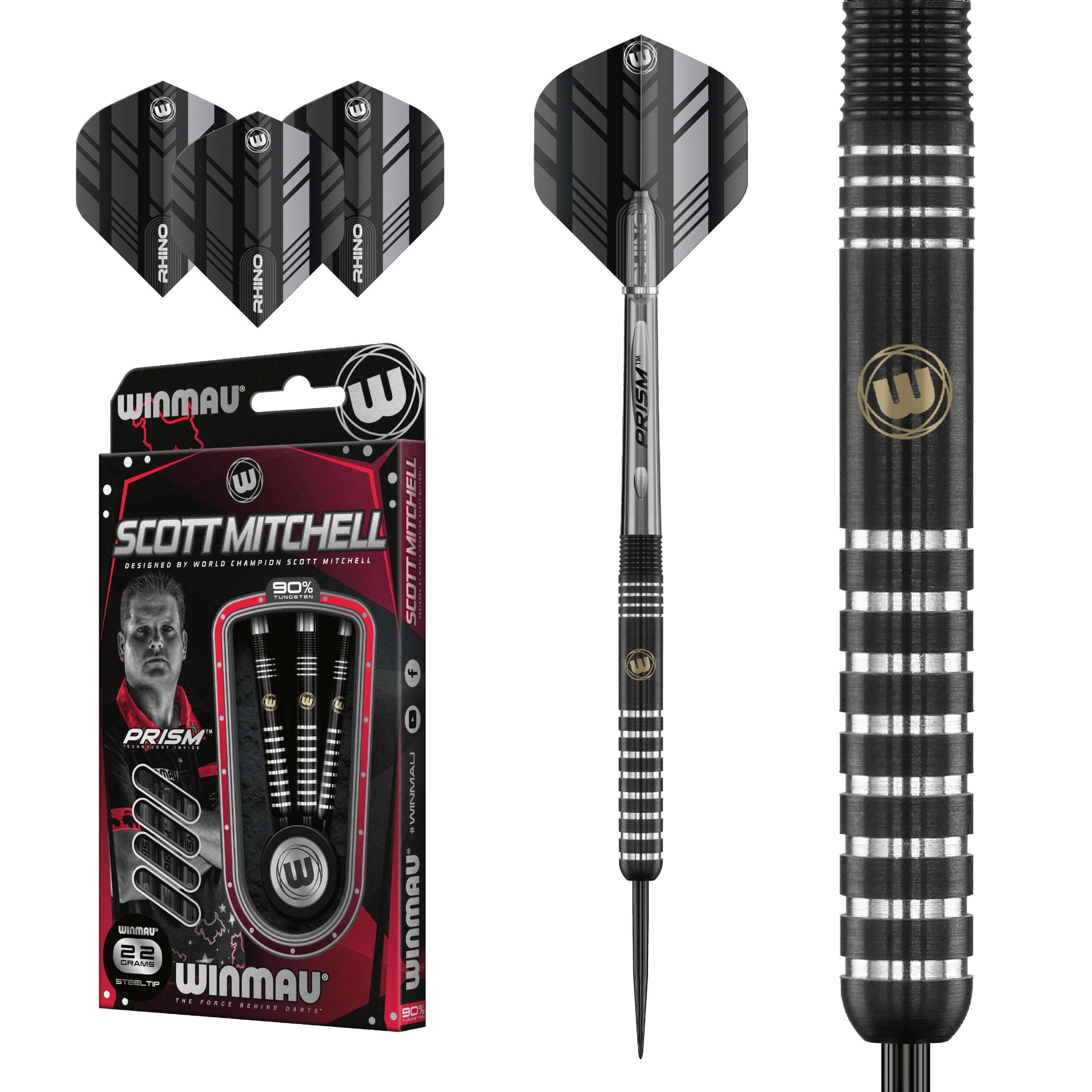 Winmau - Scott Mitchell 90% - Steel Darts Szett - Direct Darts - 2