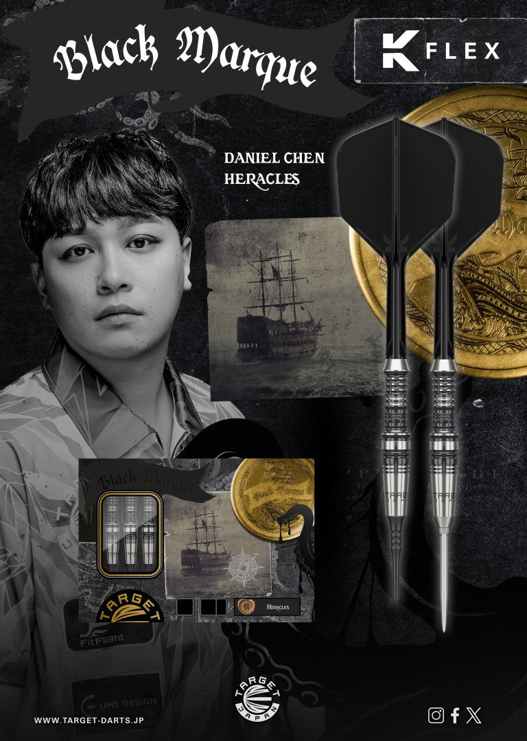 Target Japan - Black Marque Heracles - 90% - Steel Darts Szett - Direct Darts - 4