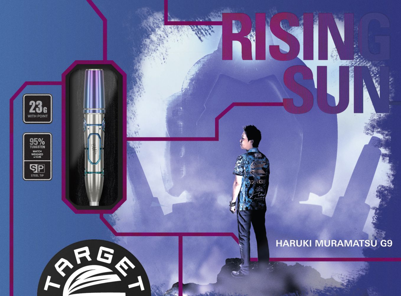 Target Japan - Rising Sun G9 No Groove - 95% - Steel Darts Szett