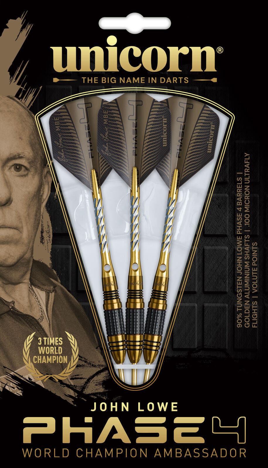 Unicorn - W/C John Lowe Phase 4 - 90% - Steel Darts Szett - Direct Darts - 4