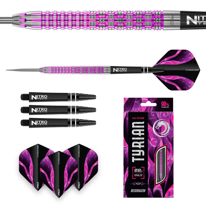 Red Dragon Tyrian 90% Steel Darts Szett - Direct Darts - 6