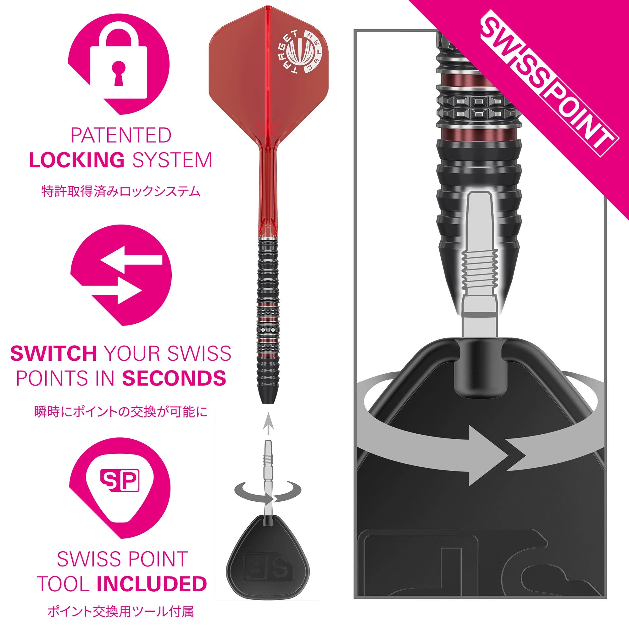 Target Japan - Prime Series Diamond Gen4 - 90% - Darts Nyíl Szett - Direct Darts - 4